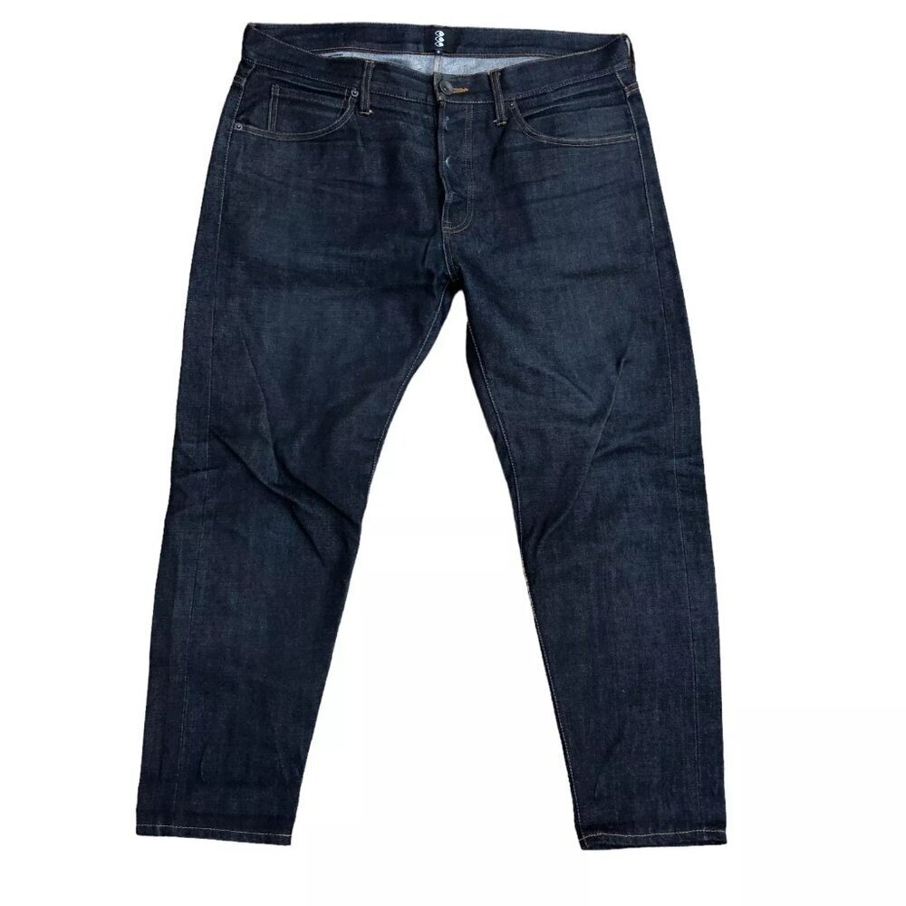 321 Designer Denim Jeans Men's 36 Straight Leg Button Fly Dark Wash Pants
